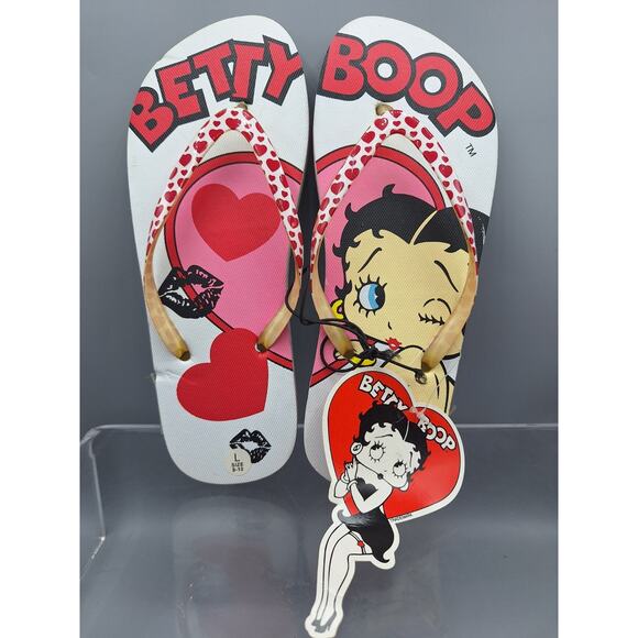 Betty Boop L 9-10 Flip Flops Sandals And Slipper Socks. New - Picture 6 of 6